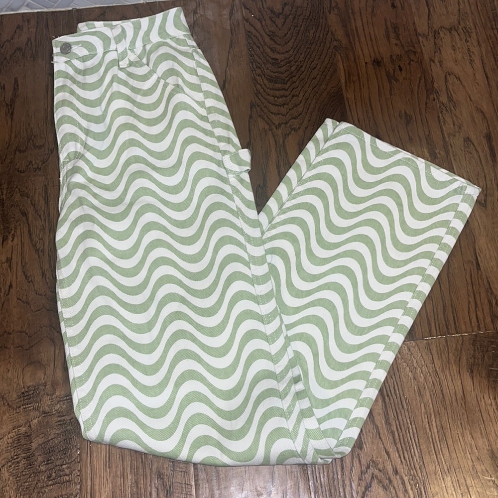 PacSun 90’s BF Carpenter Green Swirl Jeans size 26